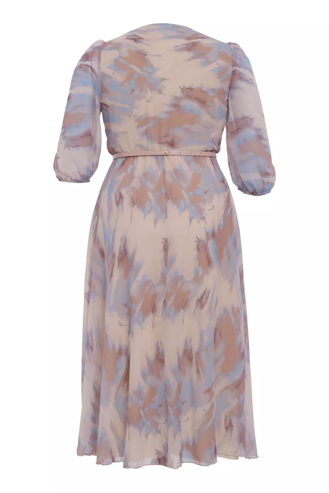 FRV Printed plus size chiffon 3/4 sleeve midi dress - Coachella