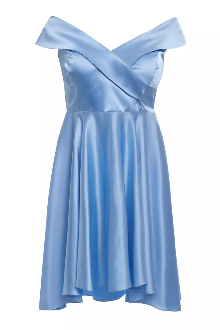 FRV Blue plus size satin sleeveless mini dress - Gorinchem