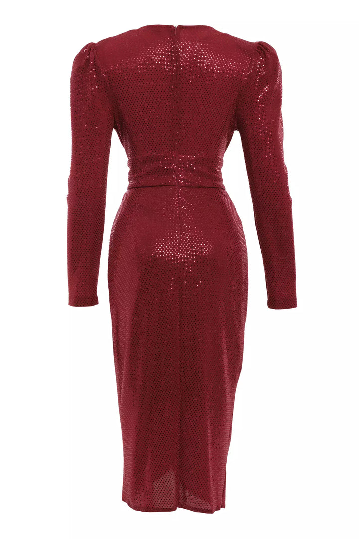 FRV Maroon glare long sleeve midi dress - West Lafayette