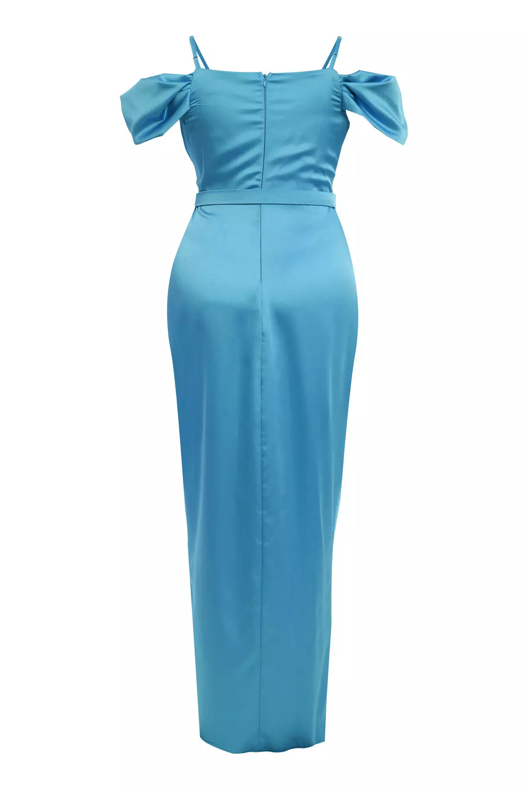 FRV Blue plus size satin sleeveless maxi dress - Halle