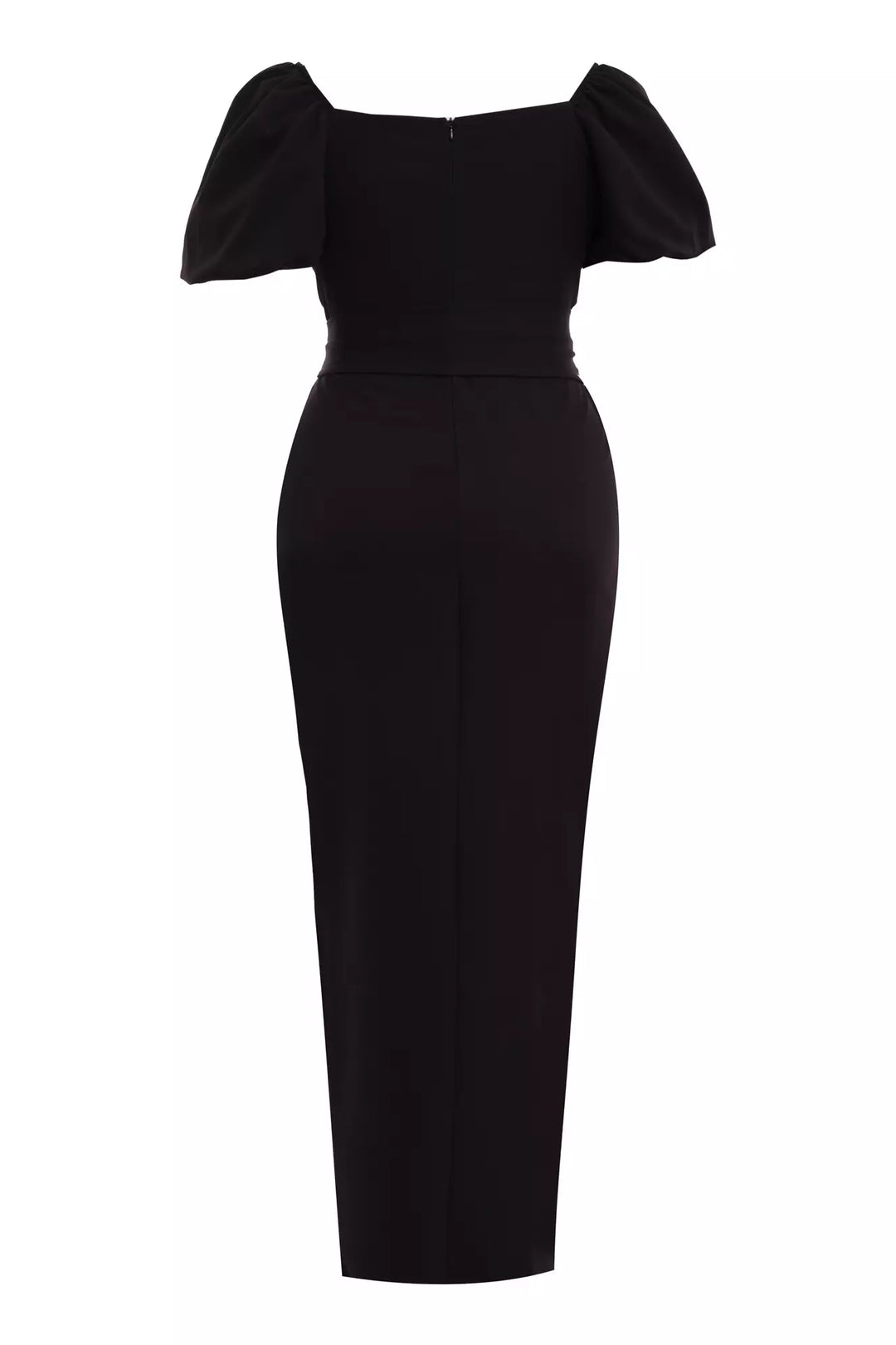 FRV Black plus size crepe short sleeve maxi dress - Dundee