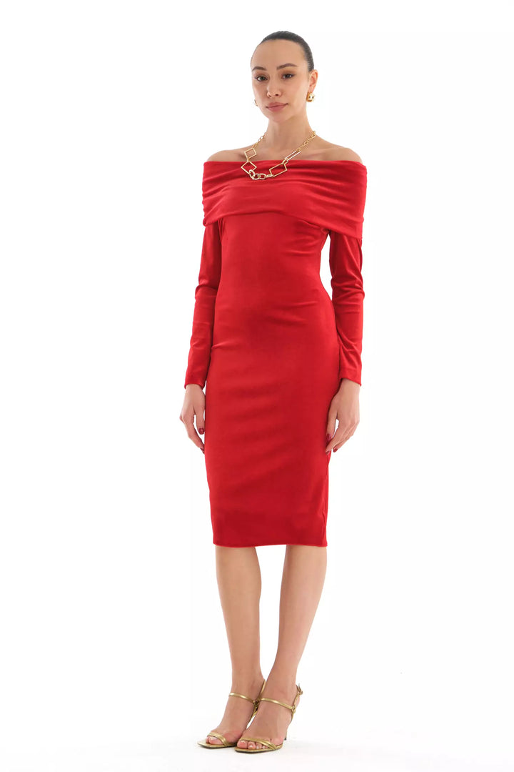 FRV Red velvet long sleeve mini dress - Würzburg
