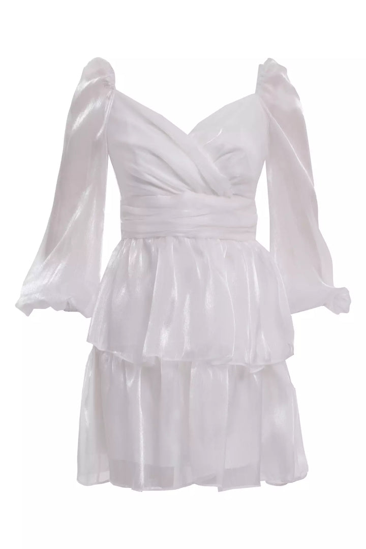 FRV White tulle long sleeve mini dress - Dearborn Heights