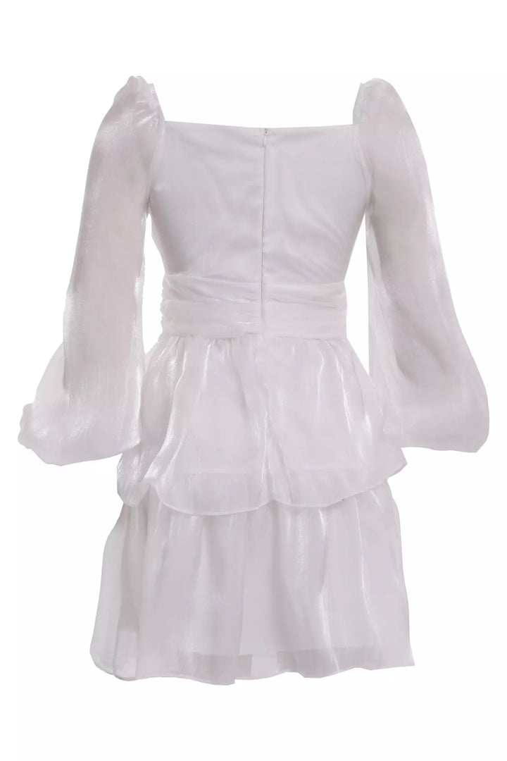 FRV White tulle long sleeve mini dress - Dearborn Heights