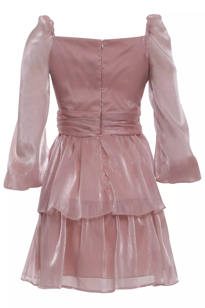 FRV Blush tulle long sleeve mini dress - Birkenhead