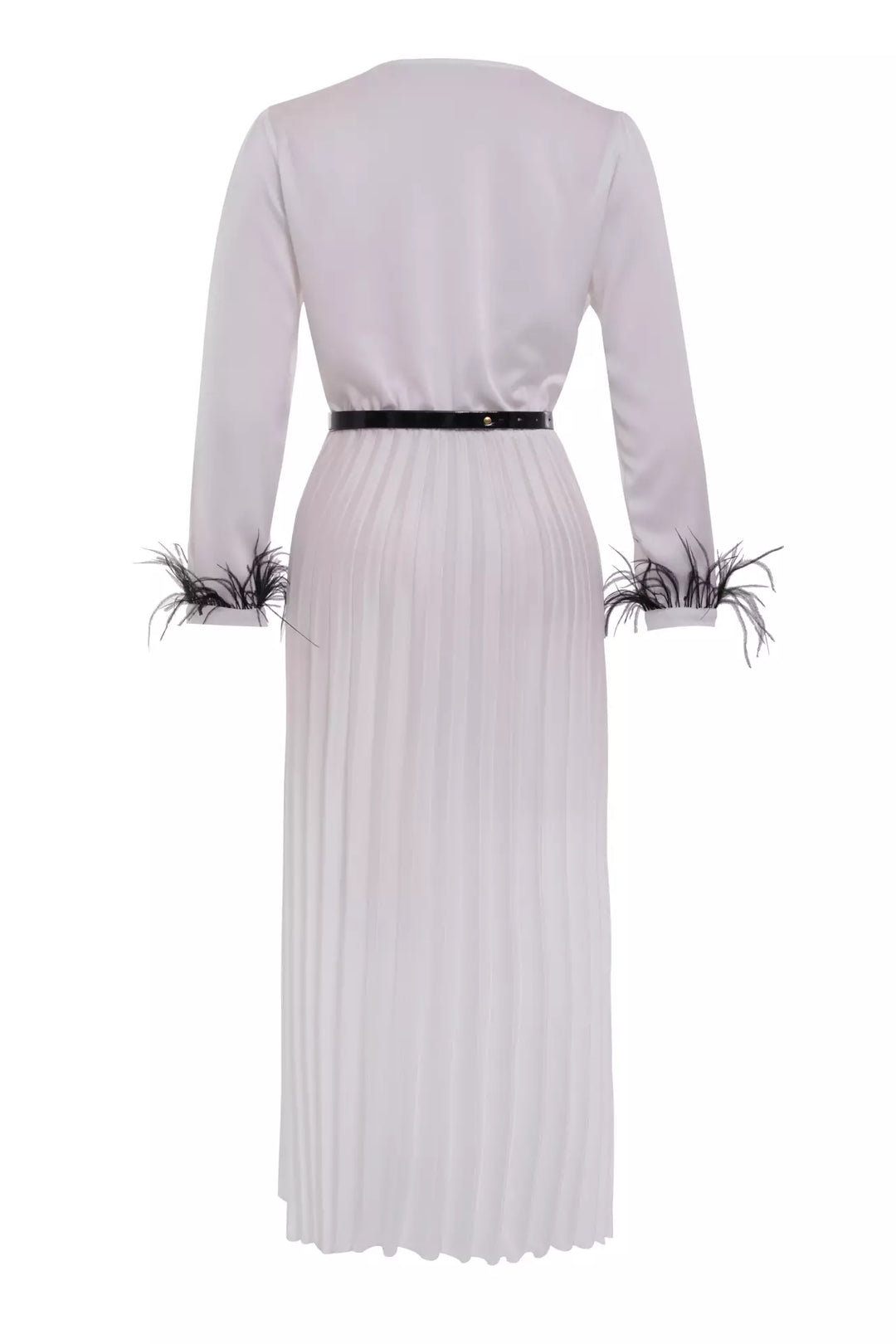FRV White satin long sleeve midi dress - Winston-Salem