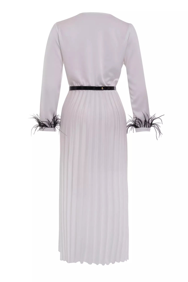 FRV White satin long sleeve midi dress - Winston-Salem