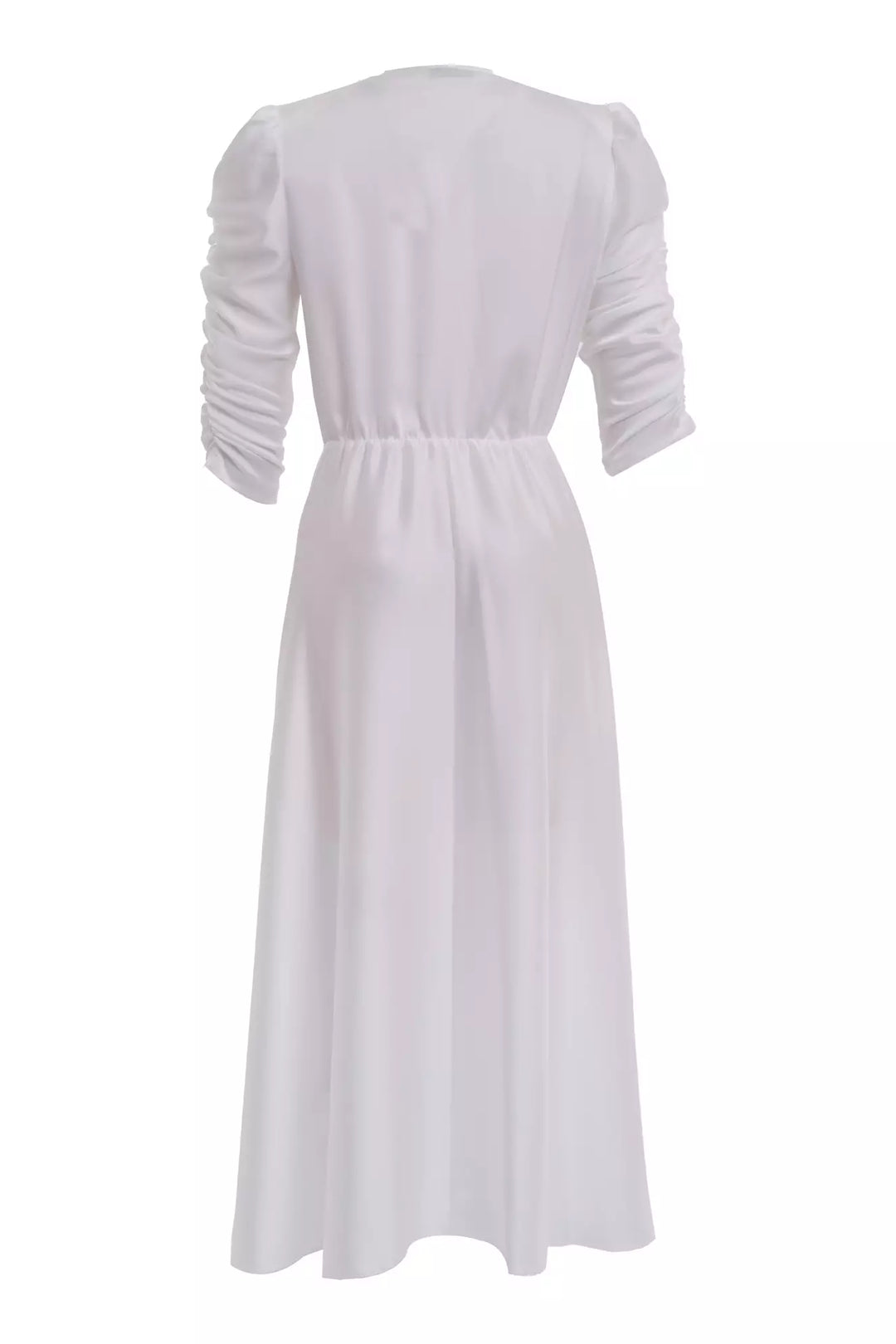 FRV White satin long sleeve midi dress - Ramos Arizpe