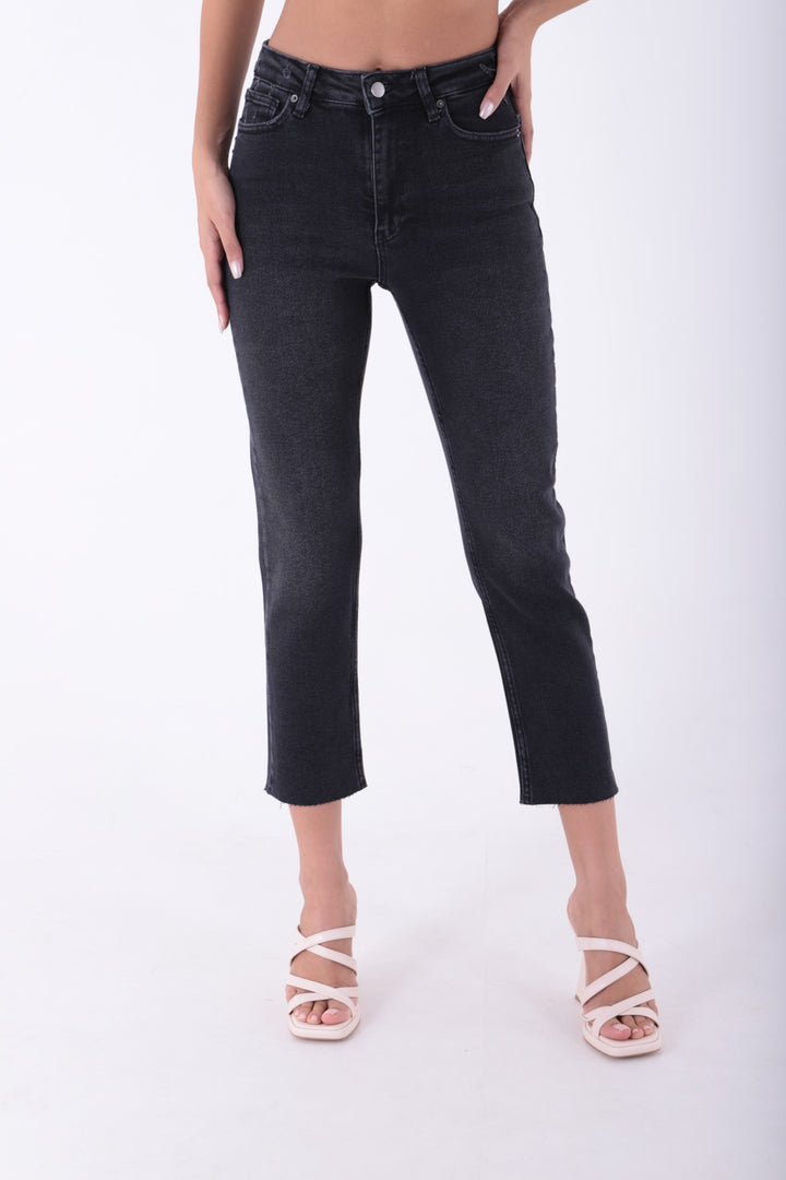 XLJ Fringe Ending High Waisted Mom Fit Jean Mixed - Kettering