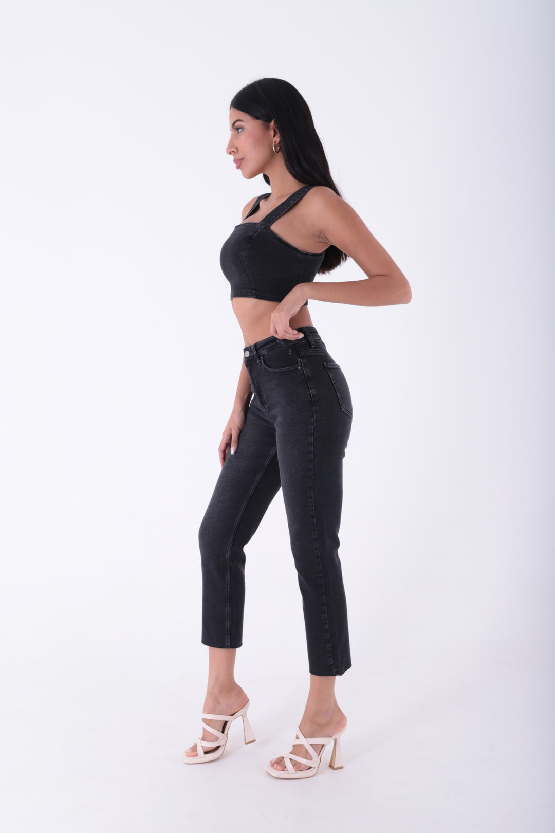 XLJ Fringe Ending High Waisted Mom Fit Jean Mixed - Kettering
