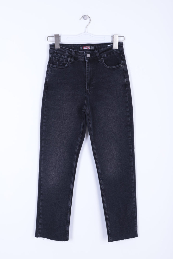 XLJ Fringe Ending High Waisted Mom Fit Jean Mixed - Kettering