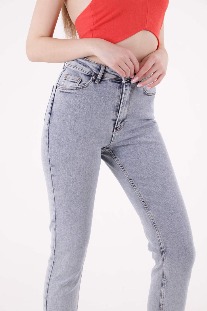 XLJ Fringe Ending High Waisted Mom Fit Jean Mixed - Guiseley