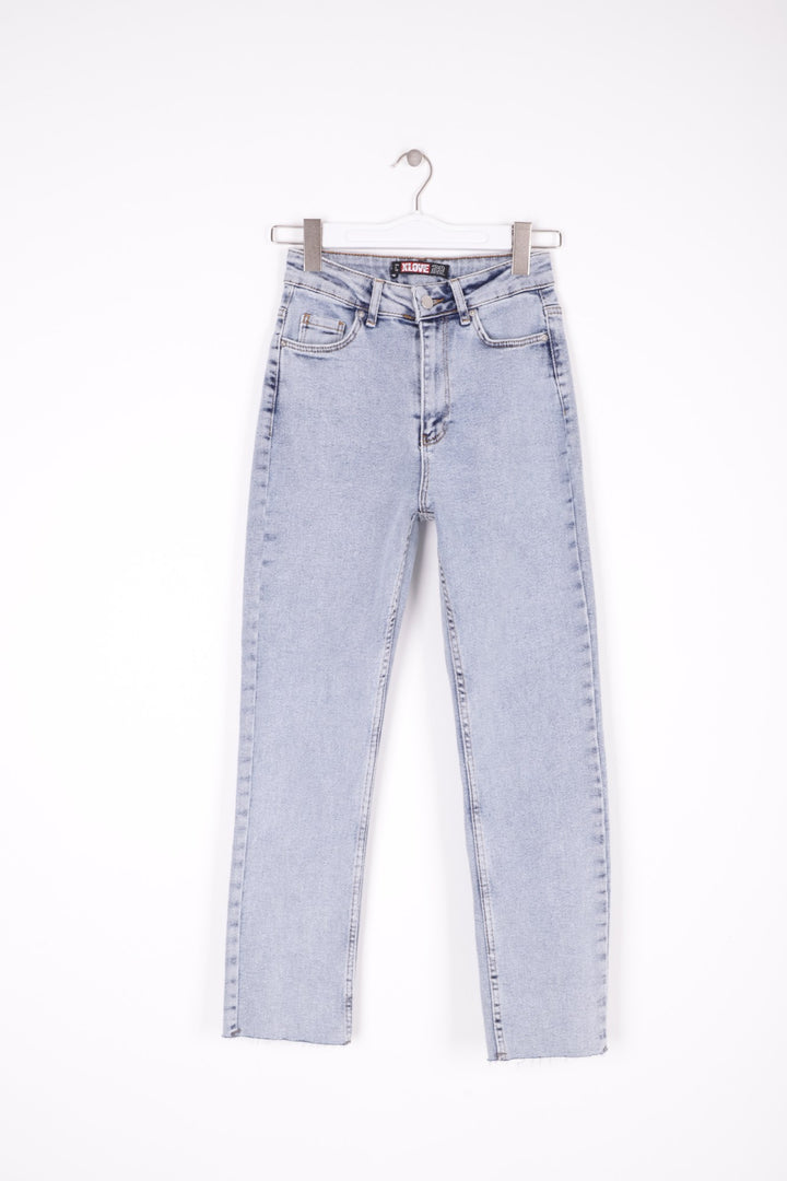 XLJ Fringe Ending High Waisted Mom Fit Jean Mixed - Guiseley