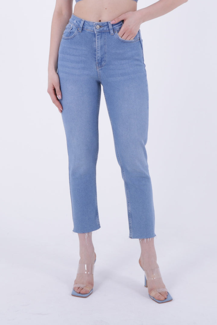 XLJ Fringe Ending High Waisted Mom Fit Jean Mixed - Castellón de la Plana