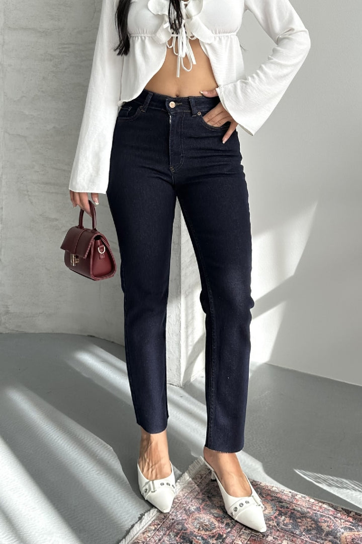 XLJ Fringe Ending High Waisted Mom Fit Jean Mixed - Johnson City