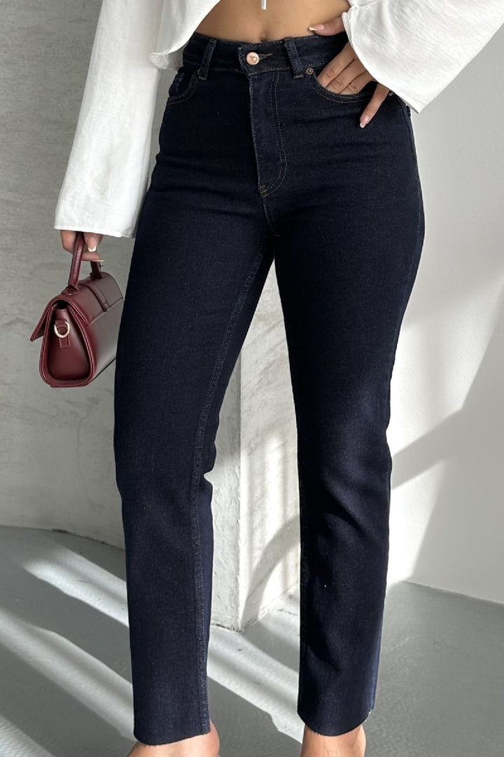 XLJ Fringe Ending High Waisted Mom Fit Jean Mixed - Johnson City