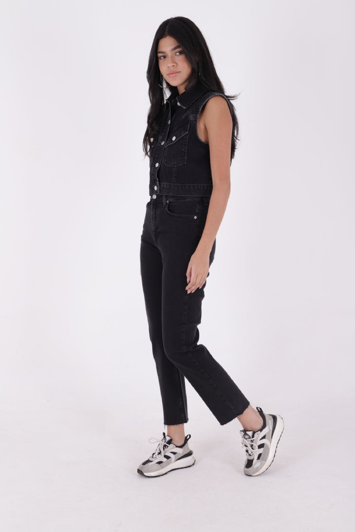 XLJ Fringe Ending High Waisted Mom Fit Jean Mixed - Peoria