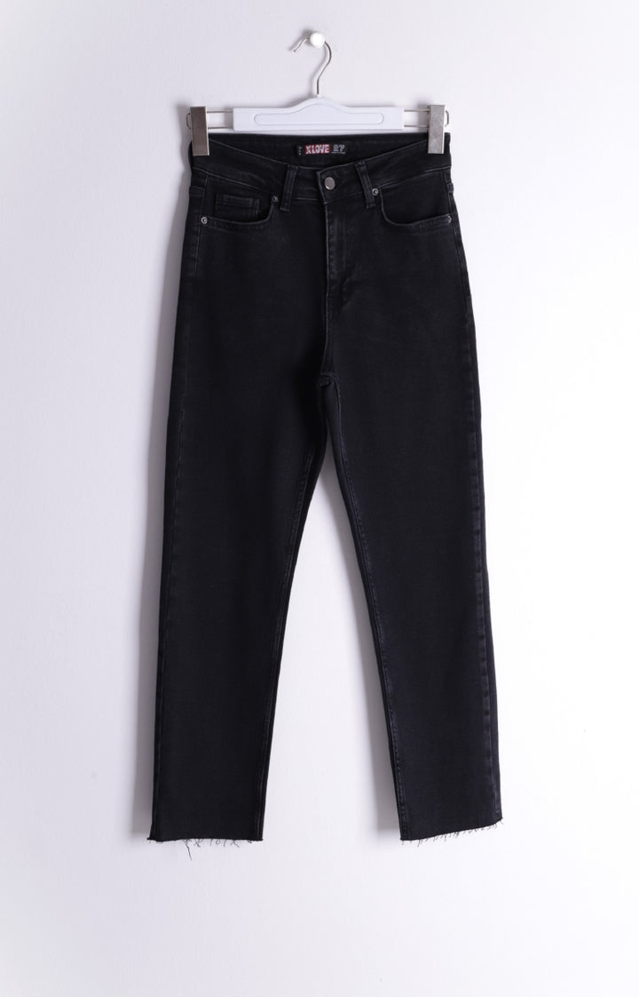 XLJ Fringe Ending High Waisted Mom Fit Jean Mixed - Peoria