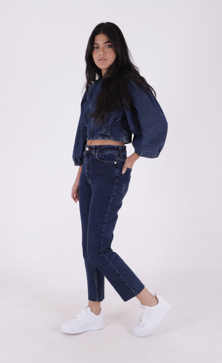XLJ Fringe Ending High Waisted Mom Fit Jean Mixed - Allentown