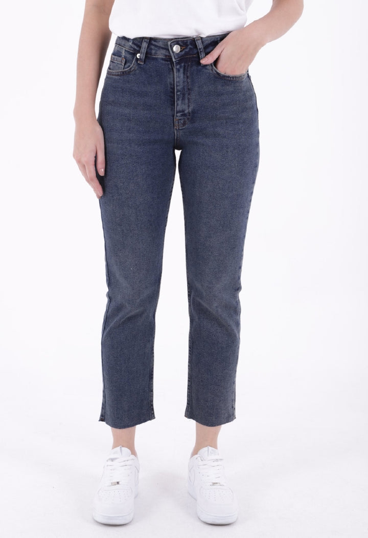 XLJ Fringe Ending High Waisted Mom Fit Jean Mixed - Colton