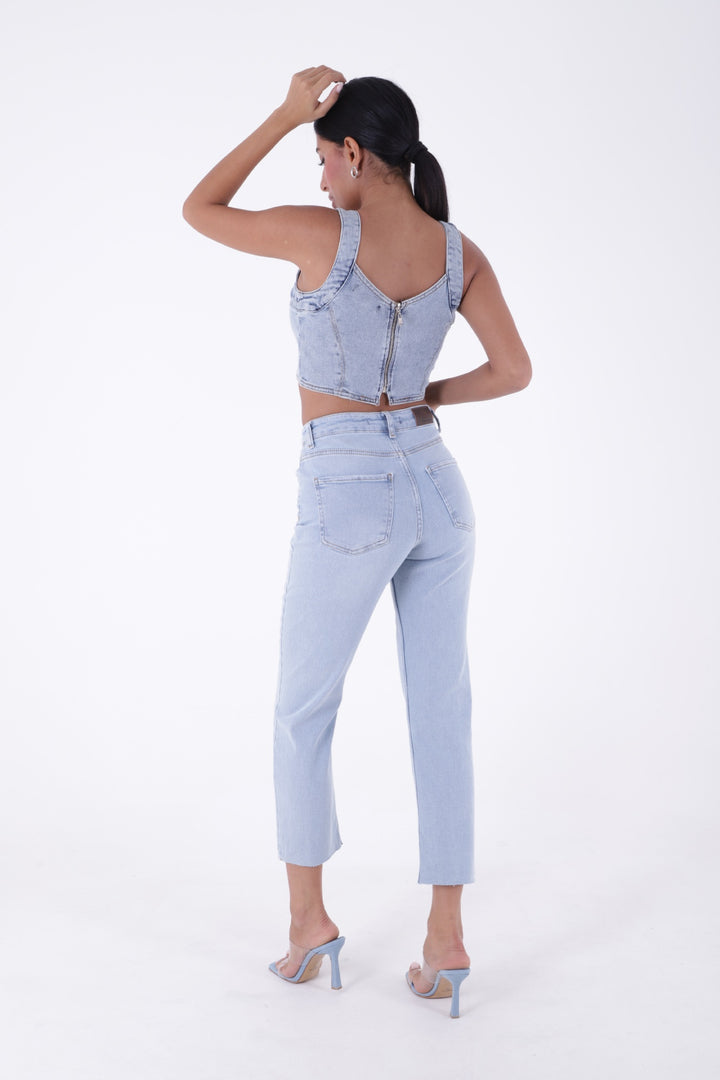 XLJ Fringe Ending High Waisted Mom Fit Jean Mixed - Torrington