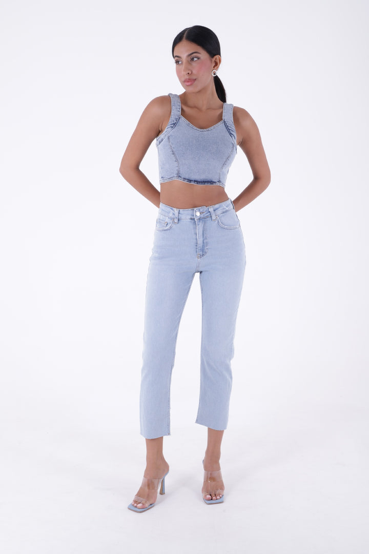 XLJ Fringe Ending High Waisted Mom Fit Jean Mixed - Torrington