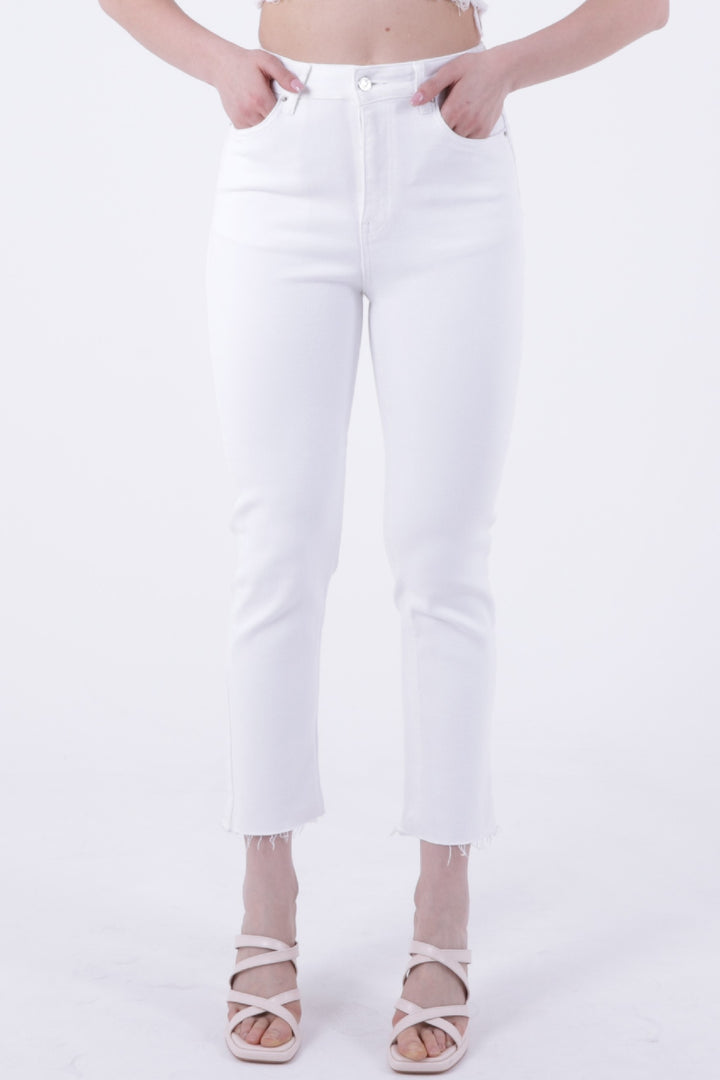 XLJ Fringe Ending High Waisted Mom Fit Jean Mixed - Fort Lauderdale