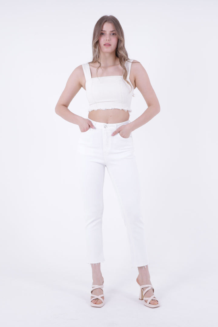 XLJ Fringe Ending High Waisted Mom Fit Jean Mixed - Fort Lauderdale
