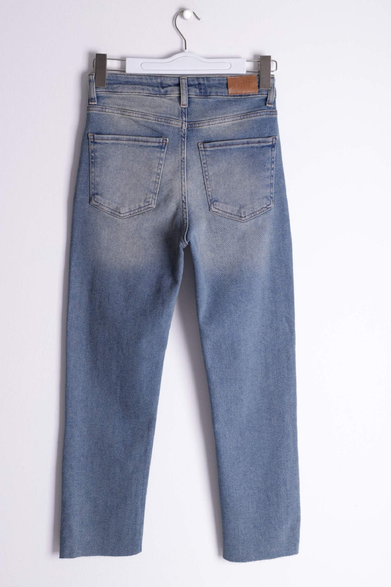 XLJ Fringe Ending High Waisted Mom Fit Jean Mixed - El Plan