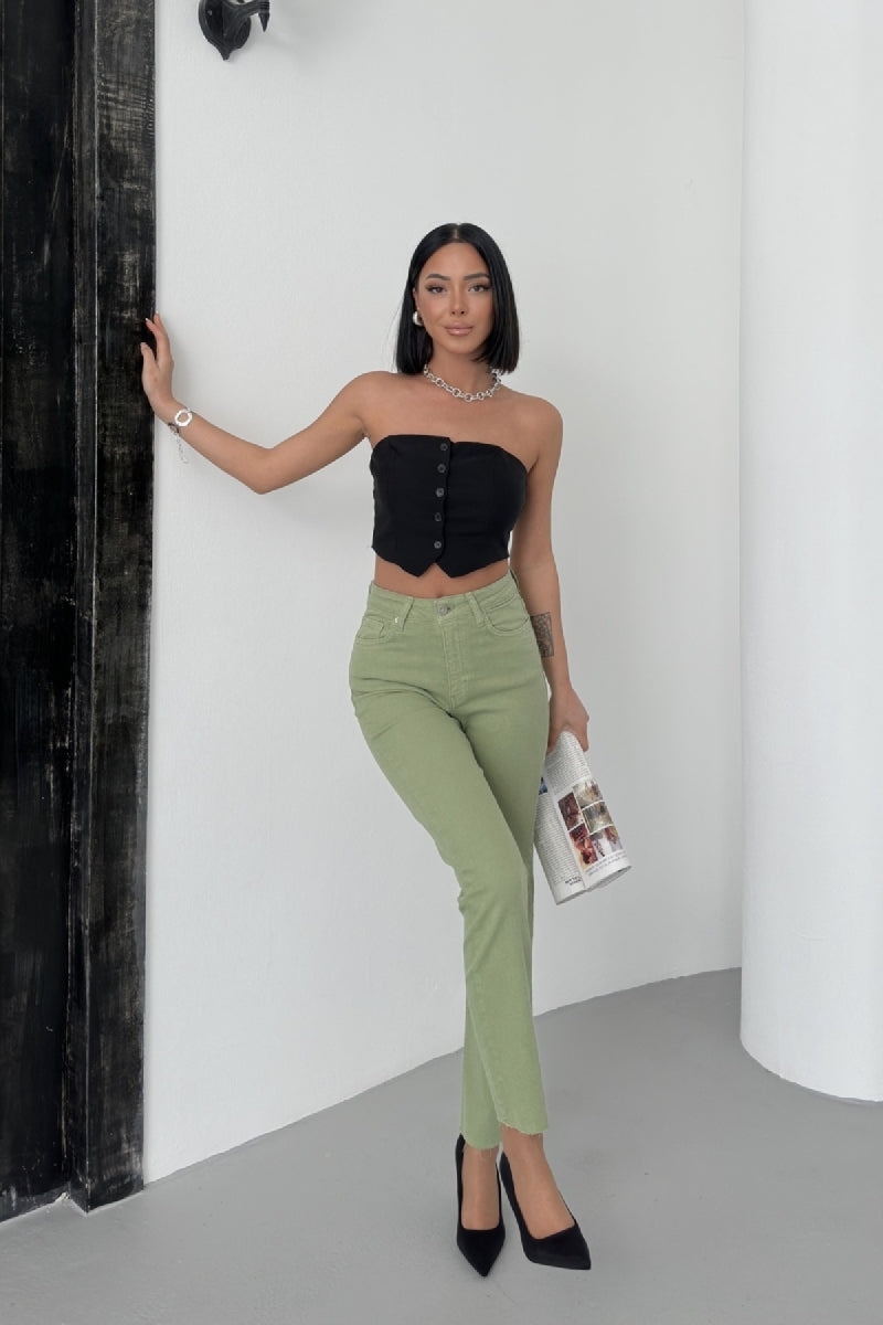 XLJ Fringe Ending High Waisted Mom Fit Jean Mixed - Wolverhampton
