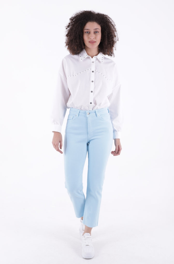 XLJ Fringe Ending High Waisted Mom Fit Jean Mixed - Bagheria