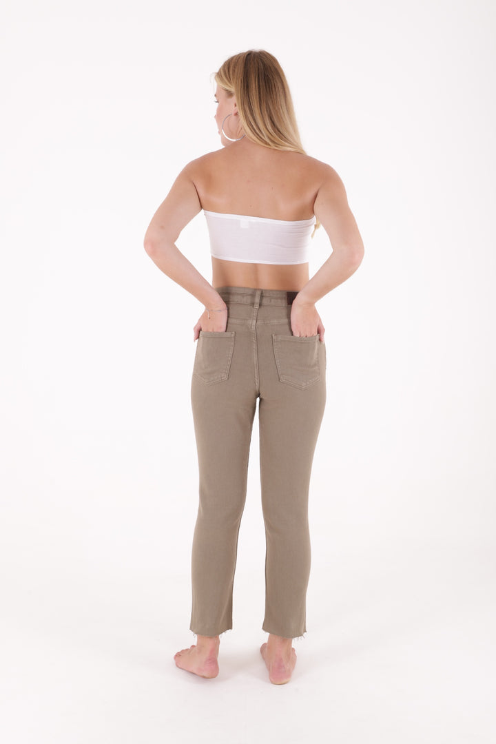 XLJ Fringe Ending High Waisted Mom Fit Jean Mixed - Tampico