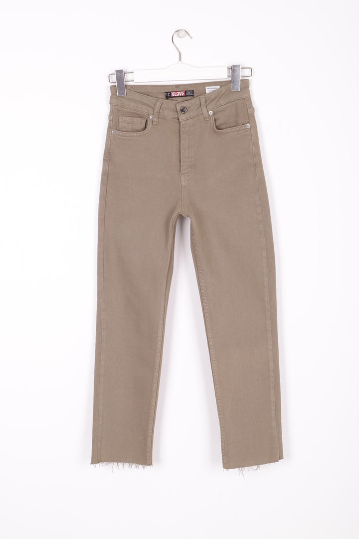 XLJ Fringe Ending High Waisted Mom Fit Jean Mixed - Tampico