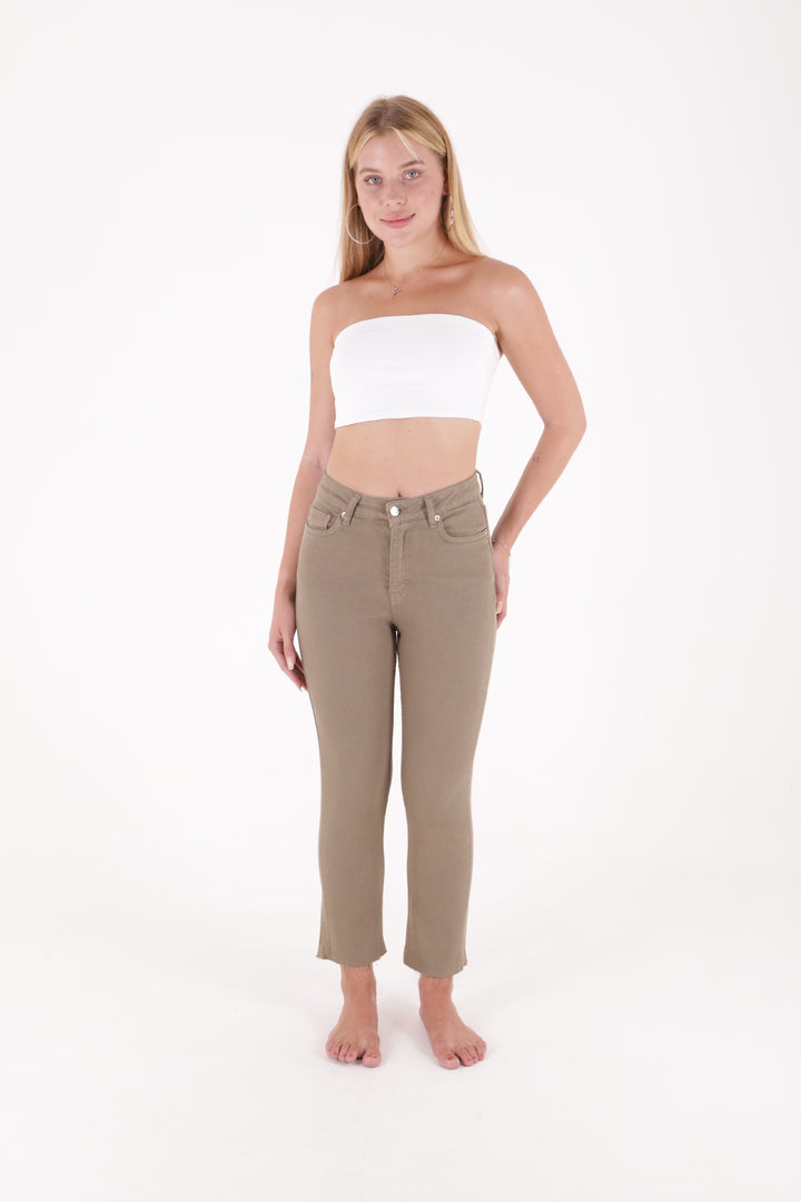 XLJ Fringe Ending High Waisted Mom Fit Jean Mixed - Tampico