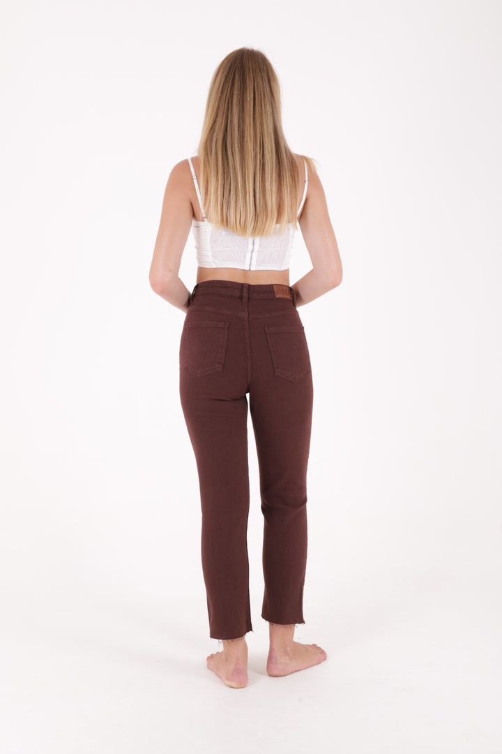 XLJ Fringe Ending High Waisted Mom Fit Jean Mixed - Mount Prospect