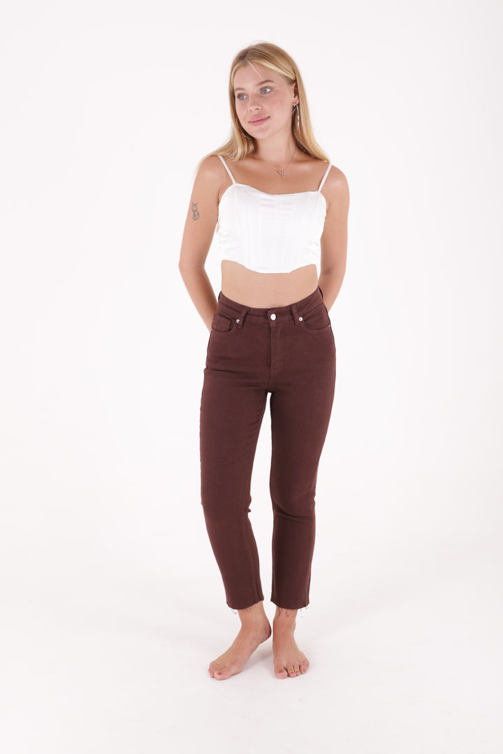 XLJ Fringe Ending High Waisted Mom Fit Jean Mixed - Mount Prospect