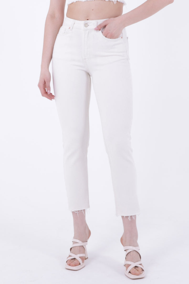 XLJ Fringe Ending High Waisted Mom Fit Jean Mixed - West Lafayette
