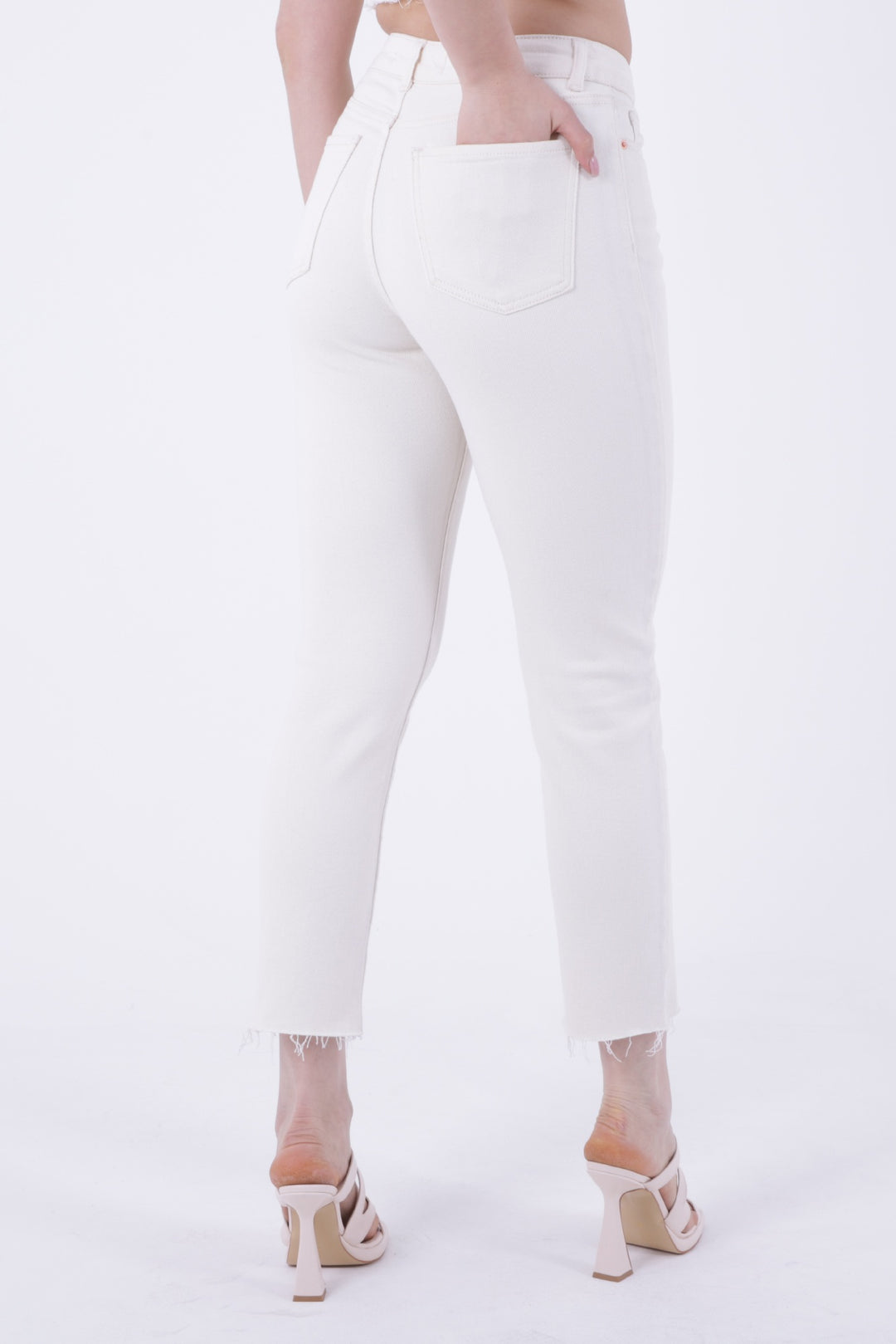 XLJ Fringe Ending High Waisted Mom Fit Jean Mixed - West Lafayette