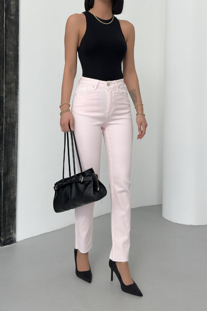 XLJ Fringe Ending High Waisted Mom Fit Jean Mixed - Yorba Linda