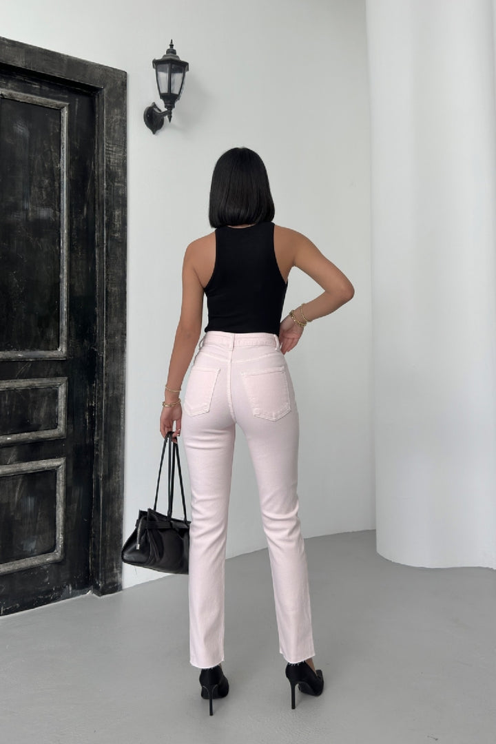 XLJ Fringe Ending High Waisted Mom Fit Jean Mixed - Yorba Linda