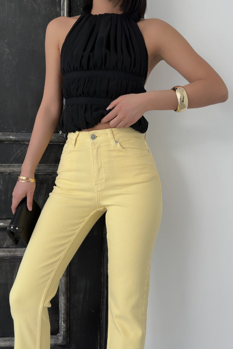 XLJ Fringe Ending High Waisted Mom Fit Jean Mixed - Nettetal