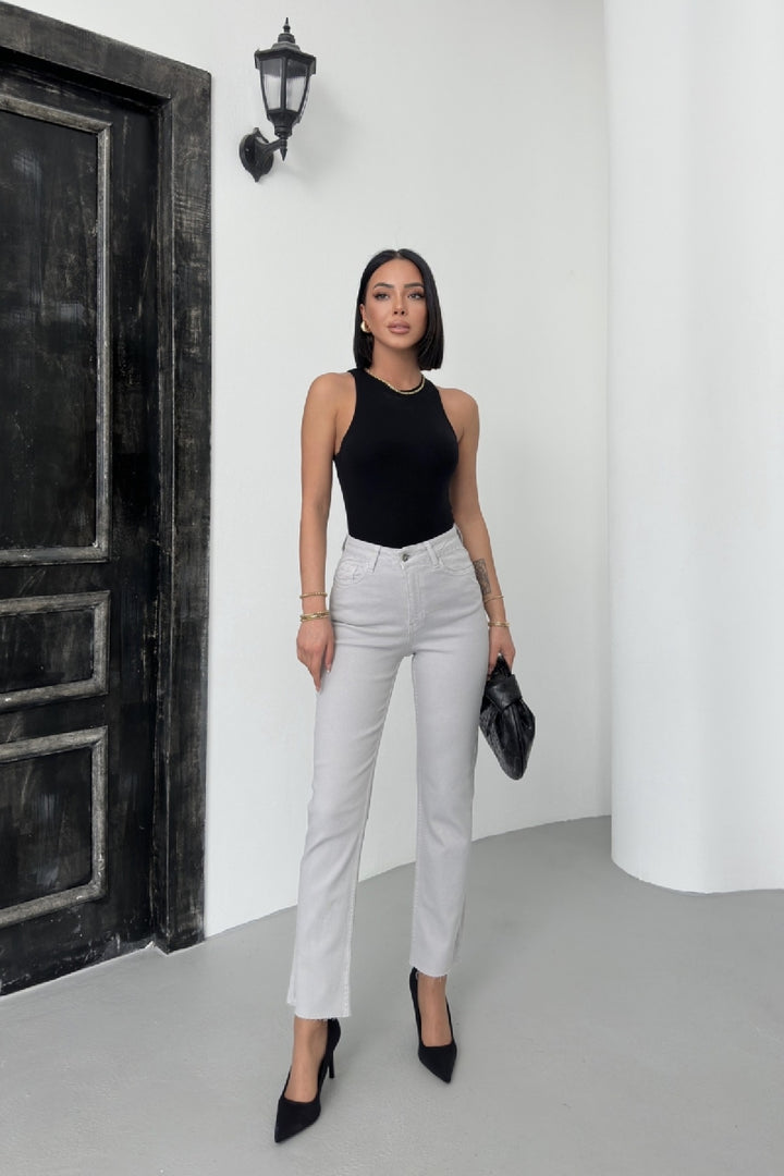 XLJ Fringe Ending High Waisted Mom Fit Jean Mixed - Kropyvnytskyi