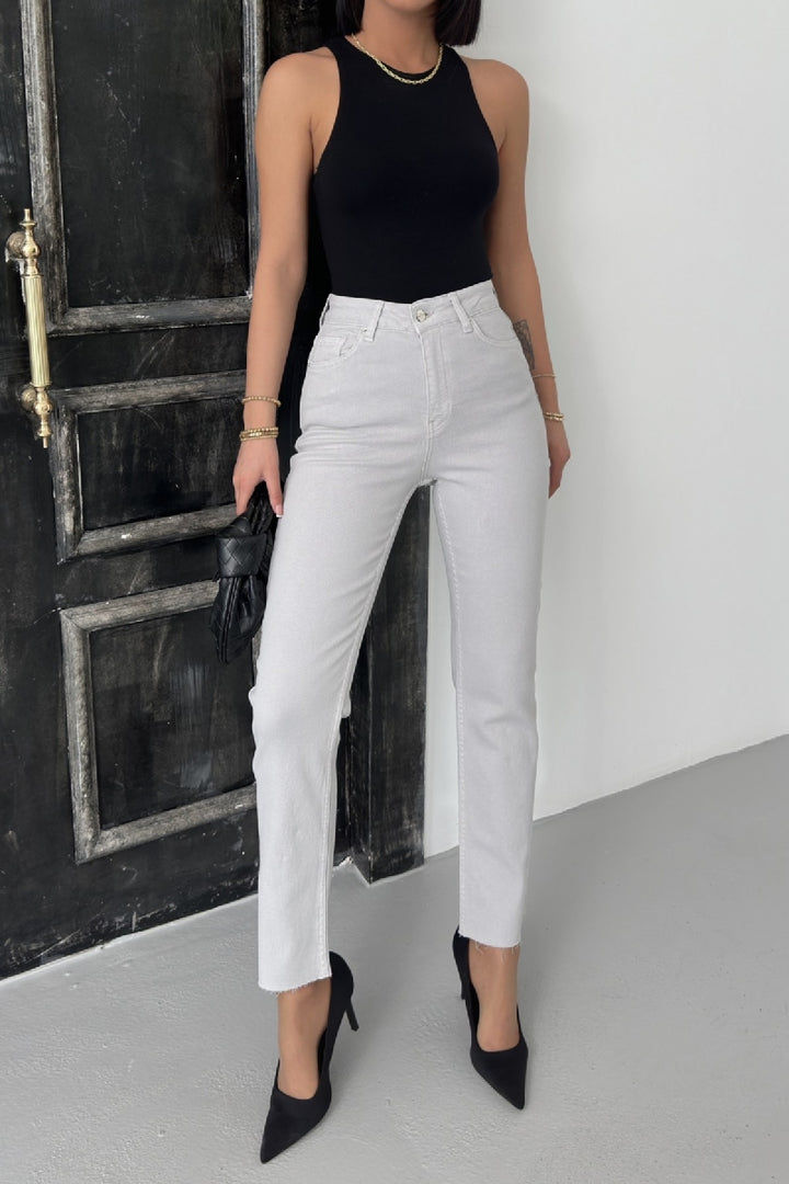 XLJ Fringe Ending High Waisted Mom Fit Jean Mixed - Kropyvnytskyi