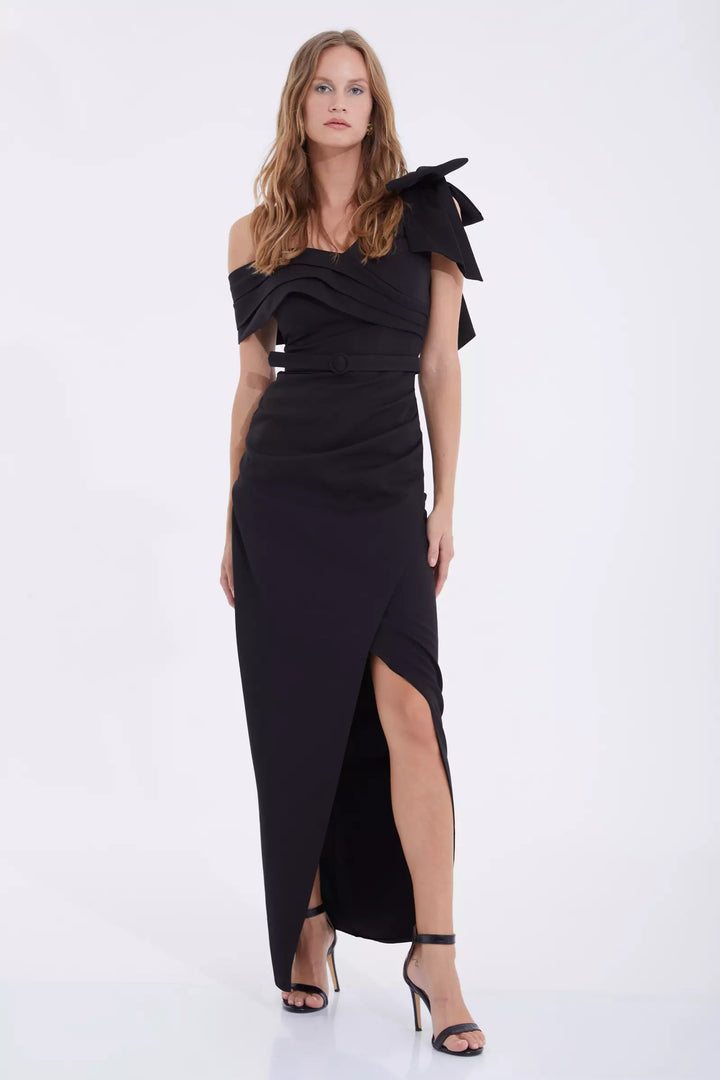 FRV Black crepe sleeveless maxi dress - Reno