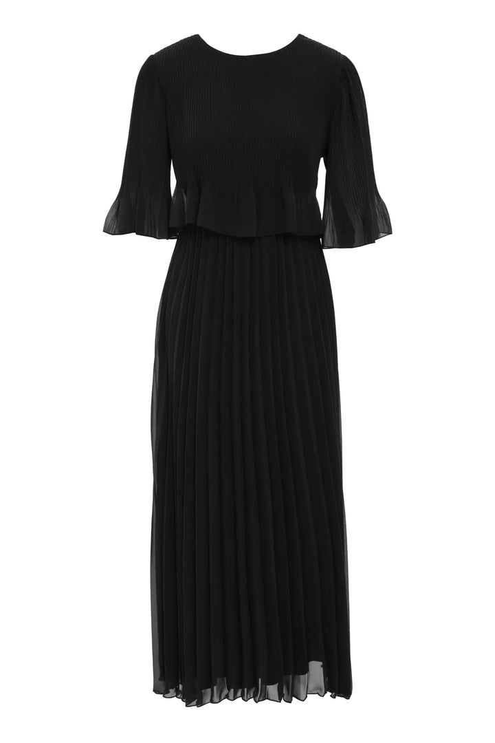FRV Black chiffon short sleeve midi dress - Town Country