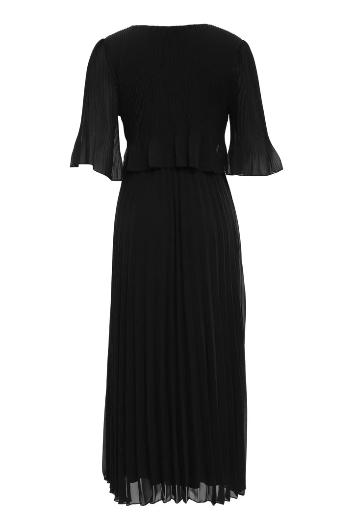 FRV Black chiffon short sleeve midi dress - Town Country