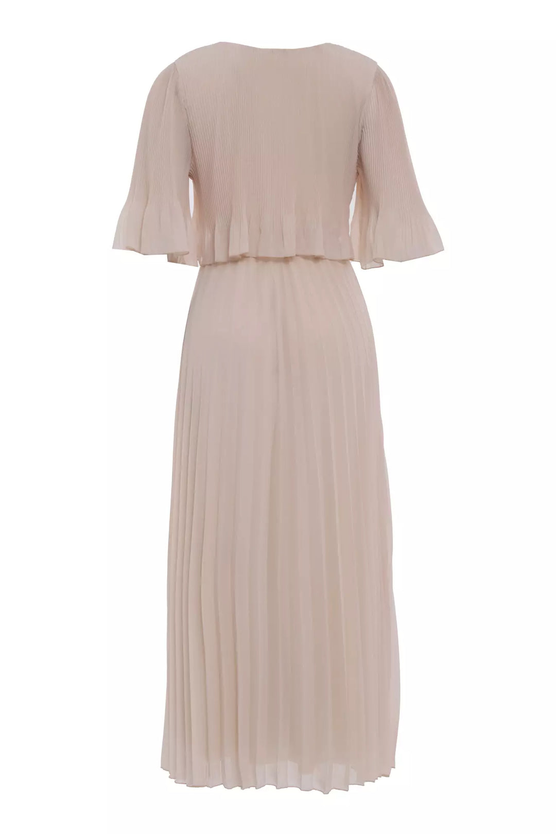 FRV Beige chiffon short sleeve midi dress - Gilroy
