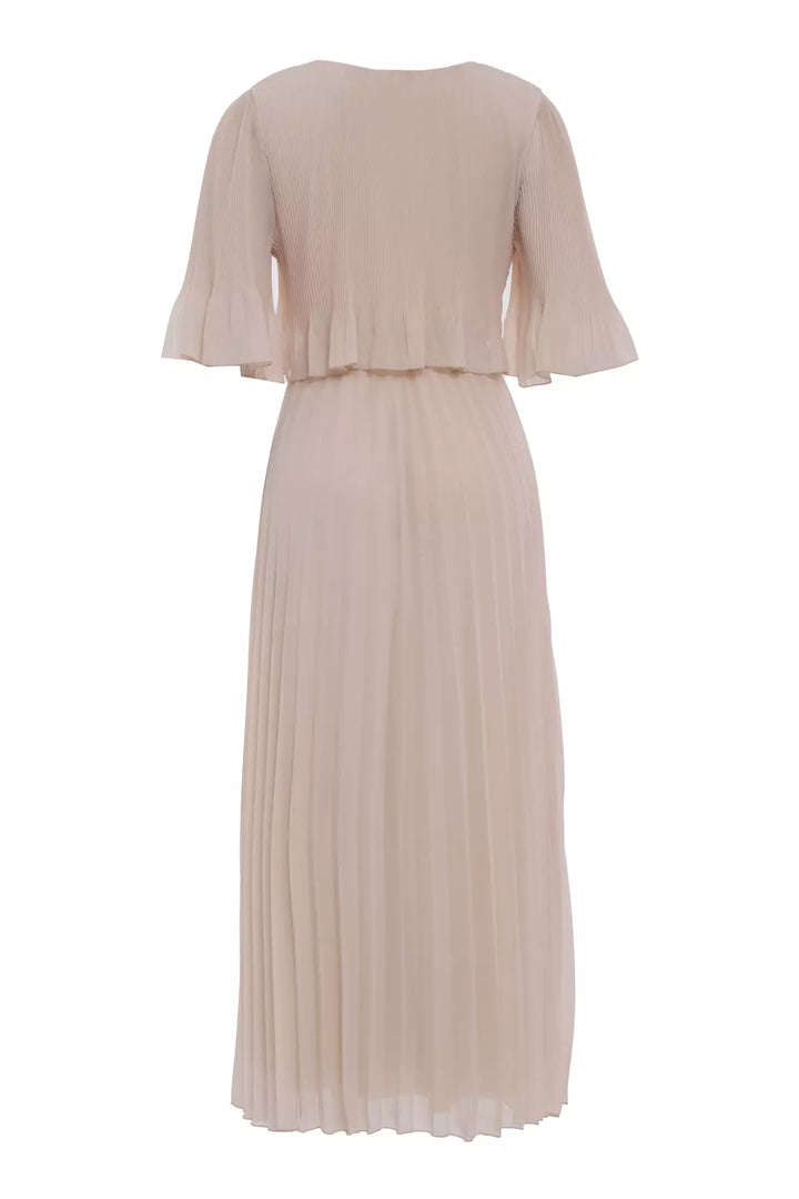 FRV Beige chiffon short sleeve midi dress - Gilroy