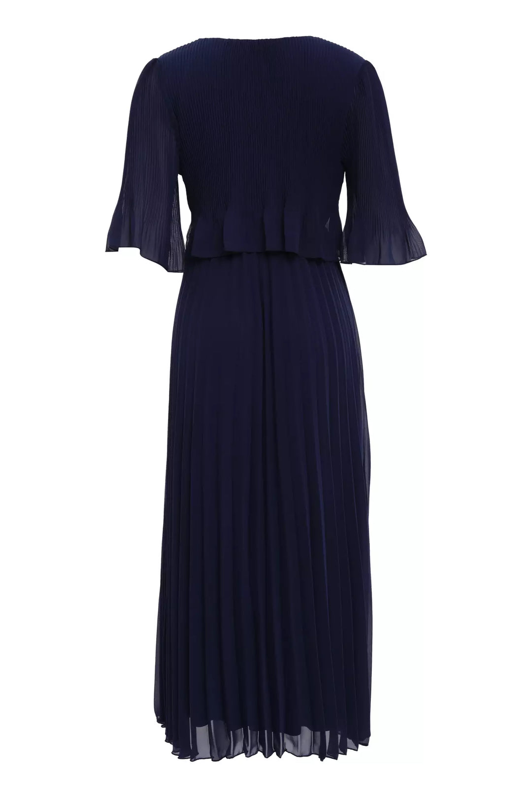 FRV Navy blue chiffon short sleeve midi dress - Río Grande