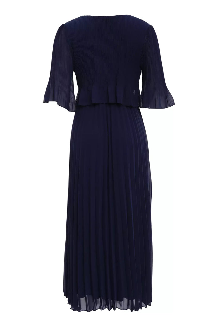 FRV Navy blue chiffon short sleeve midi dress - Río Grande